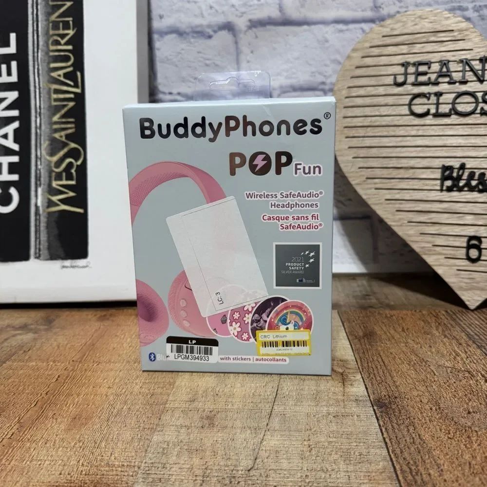 Buddy Phones Pop Fun headphones in pink wireless new